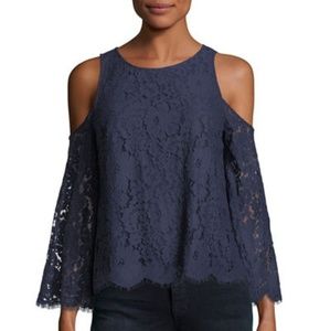 Joie Abay Lace Cold-Shoulder Top NWT